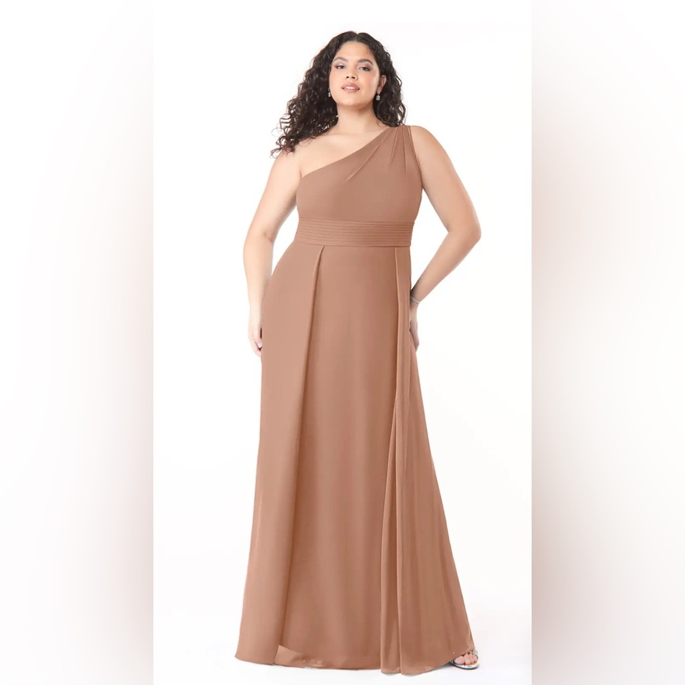 Azazie Cream One Shoulder Sleeveless Gown for High Class Society Gala Events - Picture 7 of 16